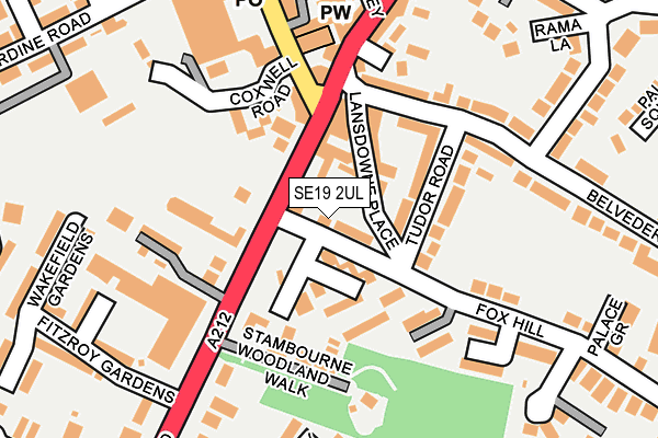 SE19 2UL map - OS OpenMap – Local (Ordnance Survey)