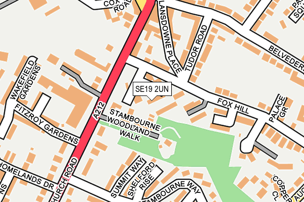 SE19 2UN map - OS OpenMap – Local (Ordnance Survey)