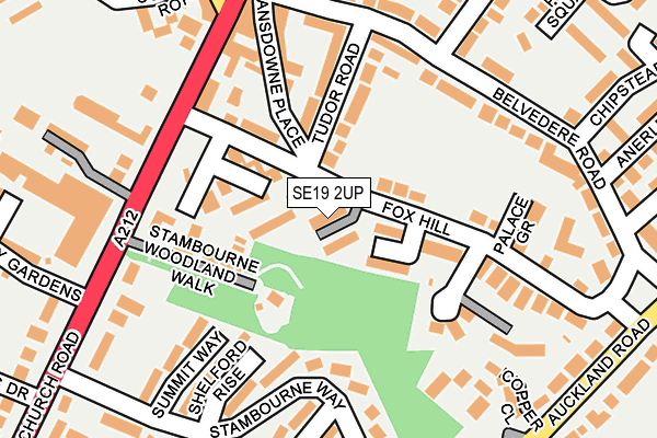 SE19 2UP map - OS OpenMap – Local (Ordnance Survey)