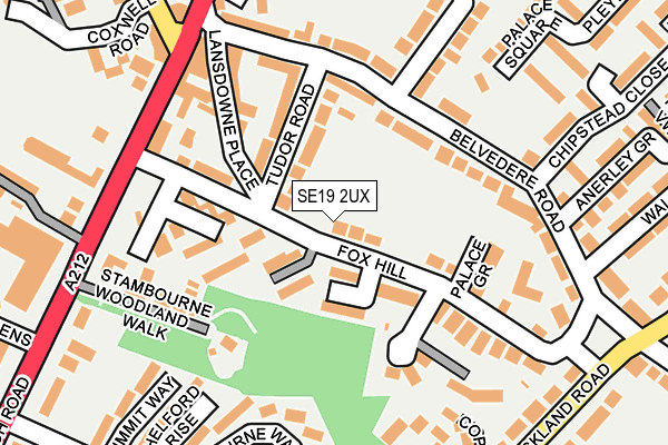 SE19 2UX map - OS OpenMap – Local (Ordnance Survey)