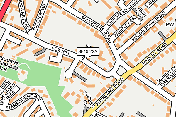 SE19 2XA map - OS OpenMap – Local (Ordnance Survey)
