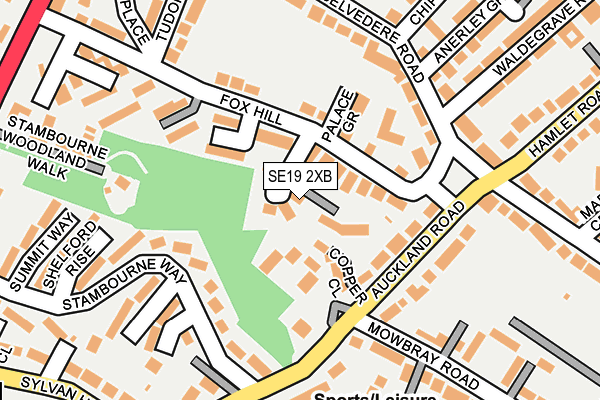 SE19 2XB map - OS OpenMap – Local (Ordnance Survey)