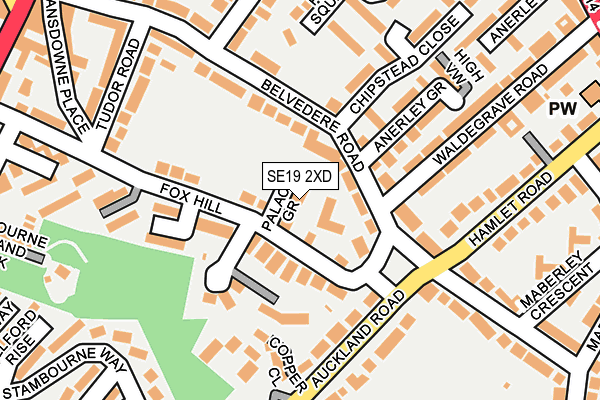 SE19 2XD map - OS OpenMap – Local (Ordnance Survey)