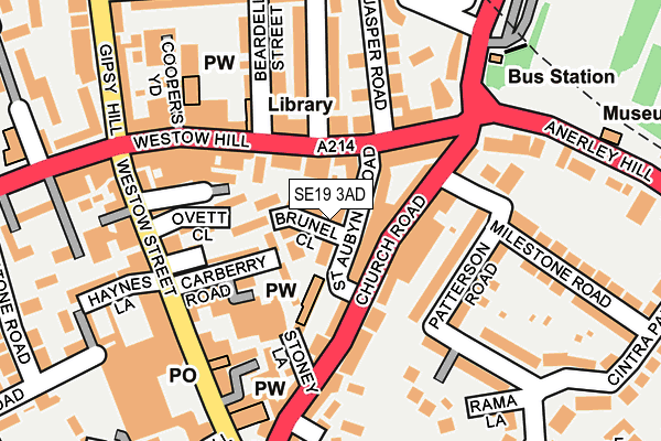 SE19 3AD map - OS OpenMap – Local (Ordnance Survey)