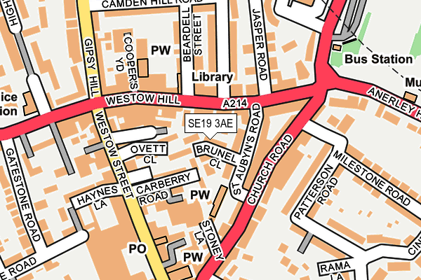 SE19 3AE map - OS OpenMap – Local (Ordnance Survey)