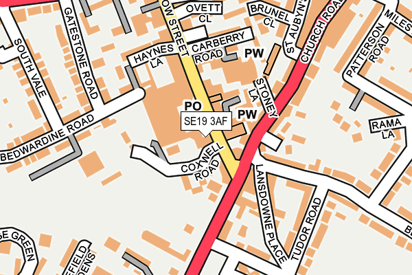 SE19 3AF map - OS OpenMap – Local (Ordnance Survey)