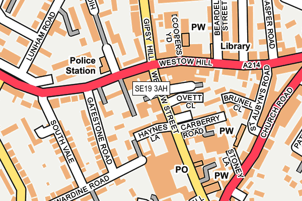 SE19 3AH map - OS OpenMap – Local (Ordnance Survey)