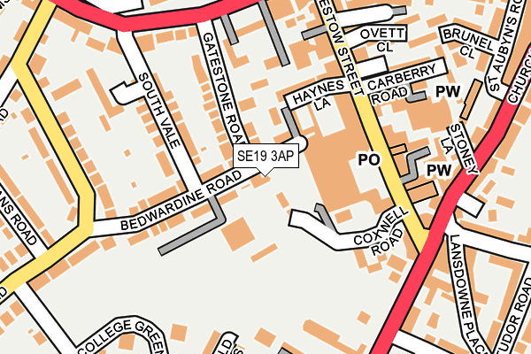 SE19 3AP map - OS OpenMap – Local (Ordnance Survey)