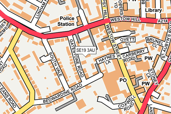 SE19 3AU map - OS OpenMap – Local (Ordnance Survey)