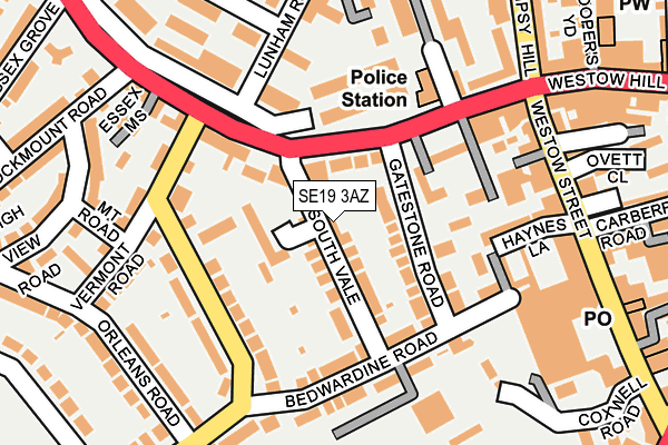 SE19 3AZ map - OS OpenMap – Local (Ordnance Survey)