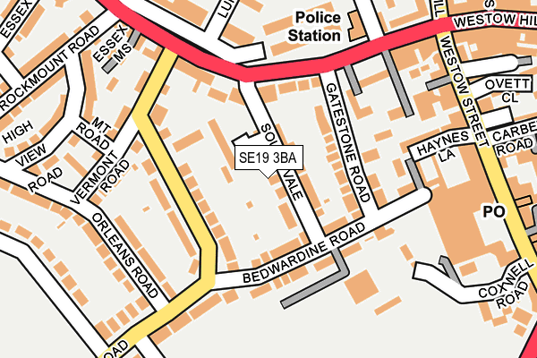 SE19 3BA map - OS OpenMap – Local (Ordnance Survey)
