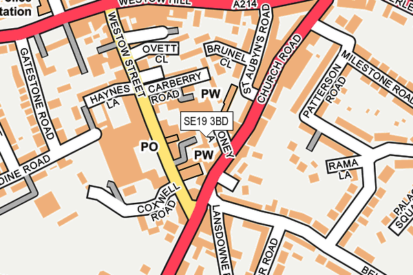SE19 3BD map - OS OpenMap – Local (Ordnance Survey)