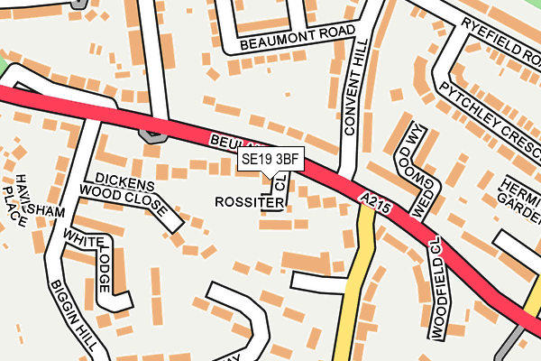 SE19 3BF map - OS OpenMap – Local (Ordnance Survey)