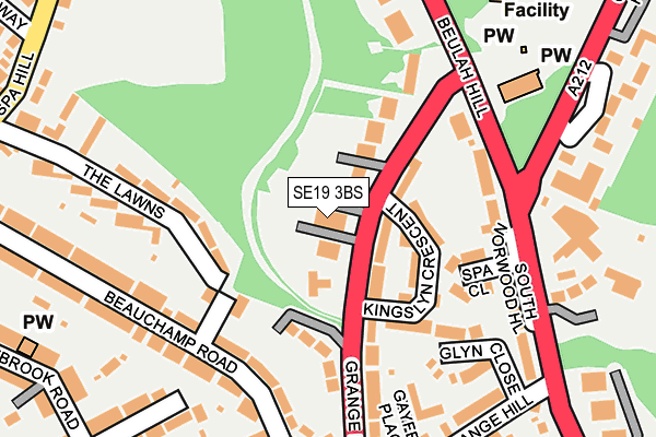 SE19 3BS map - OS OpenMap – Local (Ordnance Survey)