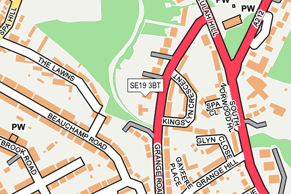 SE19 3BT map - OS OpenMap – Local (Ordnance Survey)