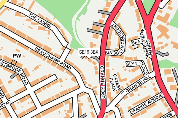 SE19 3BX map - OS OpenMap – Local (Ordnance Survey)