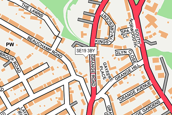 SE19 3BY map - OS OpenMap – Local (Ordnance Survey)