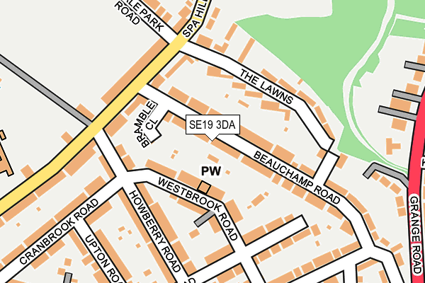 SE19 3DA map - OS OpenMap – Local (Ordnance Survey)