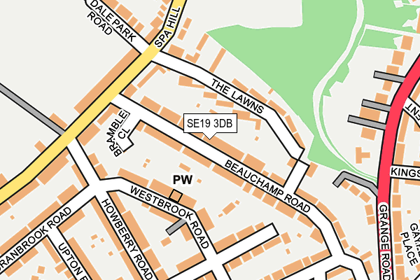 SE19 3DB map - OS OpenMap – Local (Ordnance Survey)