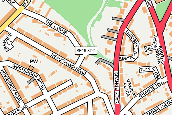 SE19 3DD map - OS OpenMap – Local (Ordnance Survey)