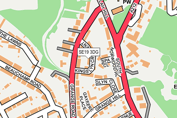 SE19 3DG map - OS OpenMap – Local (Ordnance Survey)