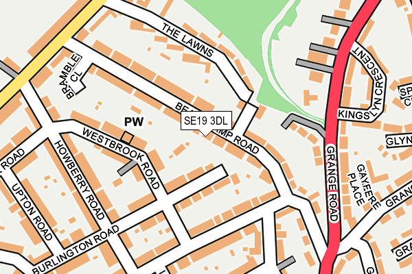 SE19 3DL map - OS OpenMap – Local (Ordnance Survey)