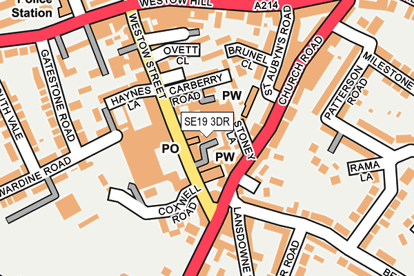 SE19 3DR map - OS OpenMap – Local (Ordnance Survey)