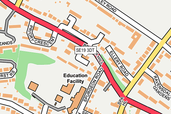 SE19 3DT map - OS OpenMap – Local (Ordnance Survey)