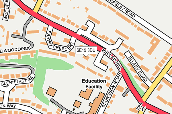 SE19 3DU map - OS OpenMap – Local (Ordnance Survey)