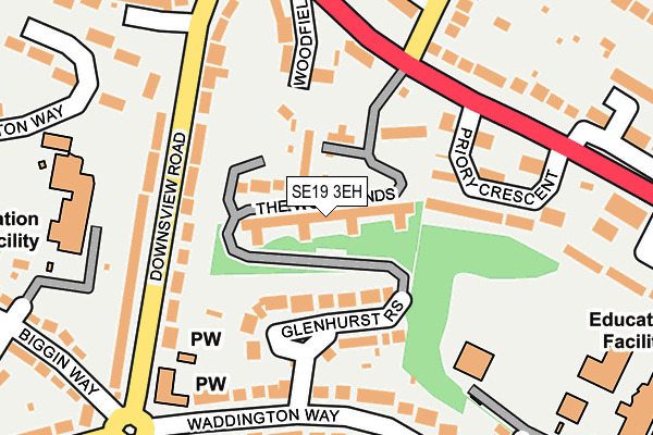 SE19 3EH map - OS OpenMap – Local (Ordnance Survey)