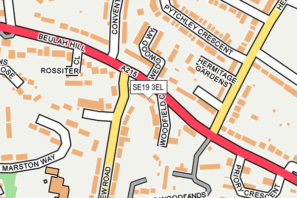 SE19 3EL map - OS OpenMap – Local (Ordnance Survey)