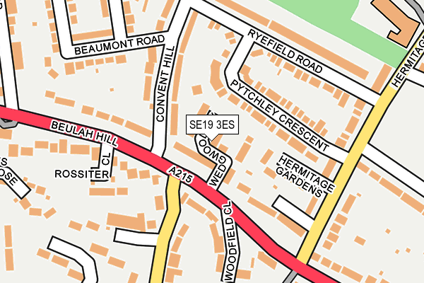 SE19 3ES map - OS OpenMap – Local (Ordnance Survey)