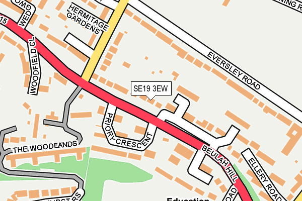 SE19 3EW map - OS OpenMap – Local (Ordnance Survey)