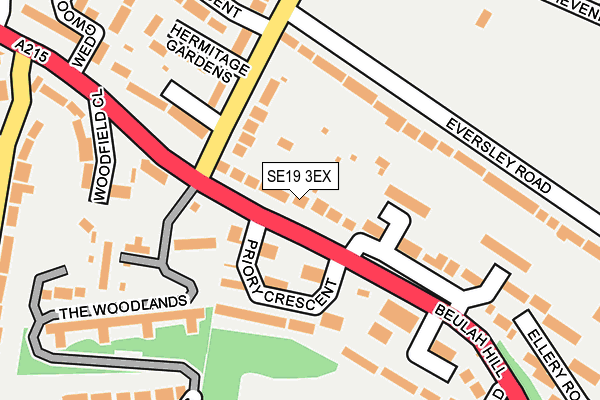 SE19 3EX map - OS OpenMap – Local (Ordnance Survey)