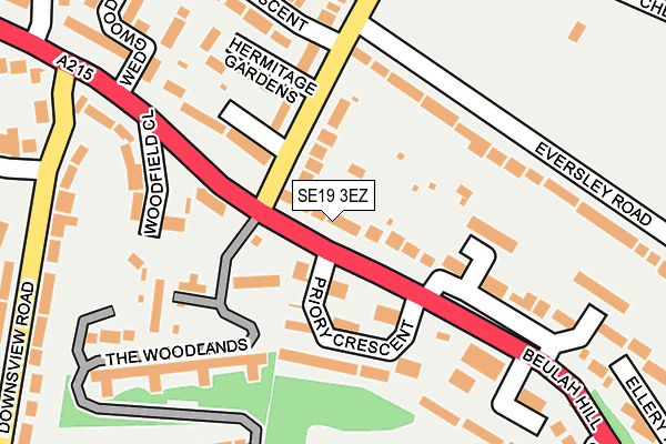 SE19 3EZ map - OS OpenMap – Local (Ordnance Survey)