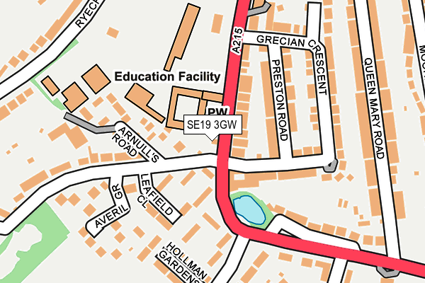 SE19 3GW map - OS OpenMap – Local (Ordnance Survey)