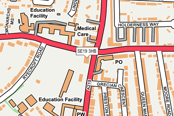 SE19 3HB map - OS OpenMap – Local (Ordnance Survey)