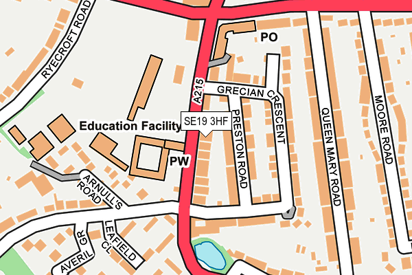 SE19 3HF map - OS OpenMap – Local (Ordnance Survey)