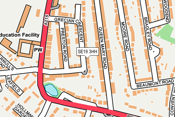 SE19 3HH map - OS OpenMap – Local (Ordnance Survey)
