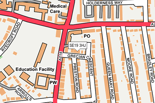 SE19 3HJ map - OS OpenMap – Local (Ordnance Survey)