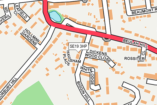 SE19 3HP map - OS OpenMap – Local (Ordnance Survey)