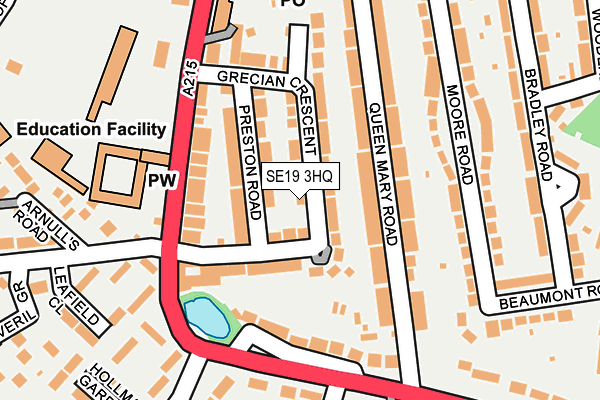 SE19 3HQ map - OS OpenMap – Local (Ordnance Survey)