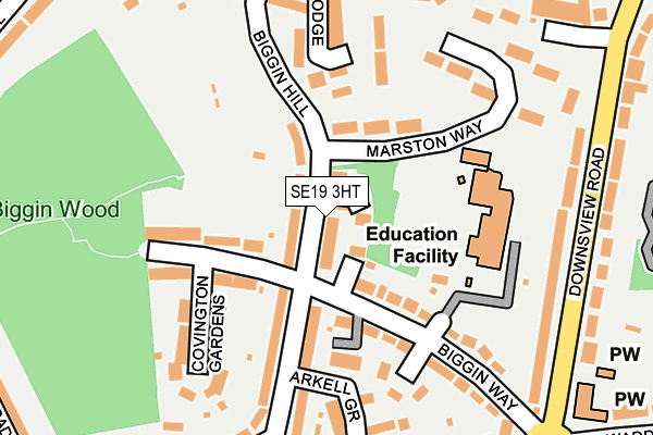 SE19 3HT map - OS OpenMap – Local (Ordnance Survey)