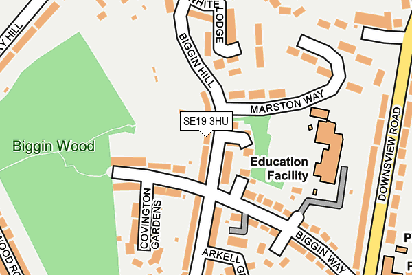 SE19 3HU map - OS OpenMap – Local (Ordnance Survey)