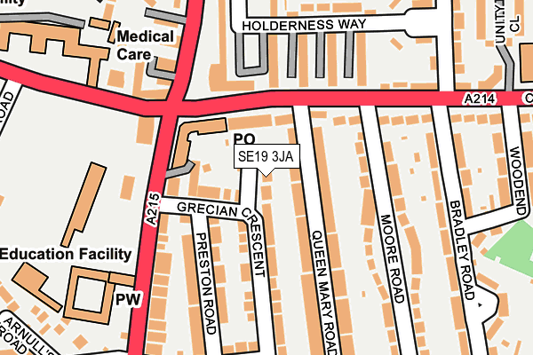 SE19 3JA map - OS OpenMap – Local (Ordnance Survey)