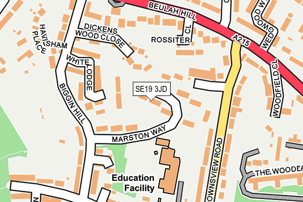 SE19 3JD map - OS OpenMap – Local (Ordnance Survey)