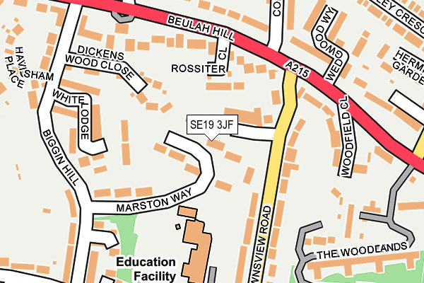 SE19 3JF map - OS OpenMap – Local (Ordnance Survey)