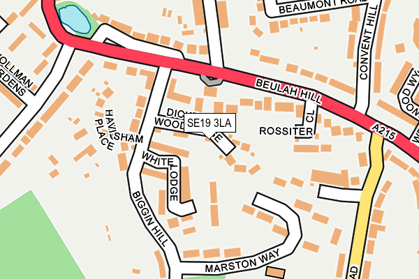 SE19 3LA map - OS OpenMap – Local (Ordnance Survey)