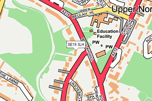 SE19 3LH map - OS OpenMap – Local (Ordnance Survey)