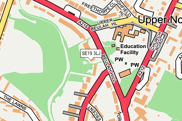 SE19 3LJ map - OS OpenMap – Local (Ordnance Survey)